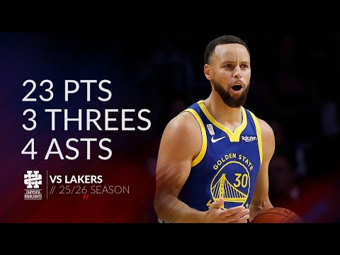 Stephen Curry 23 pts 3 threes 4 asts vs Lakers 2526 season