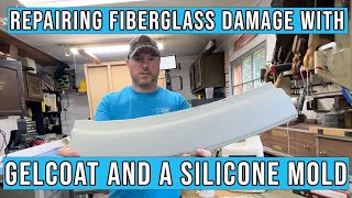 Gelcoat, Fiberglass and a silicone mold. Repairing bad boat damage the simple way.