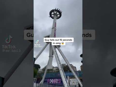 guy falls from ride 😯😯😯😯😓😓😓#viral #shorts #fail #rides #themepark #blogger injury #epicfail #fyp