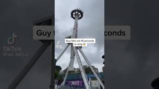 guy falls from ride 😯😯😯😯😓😓😓#viral #shorts #fail #rides #themepark #blogger injury #epicfail #fyp