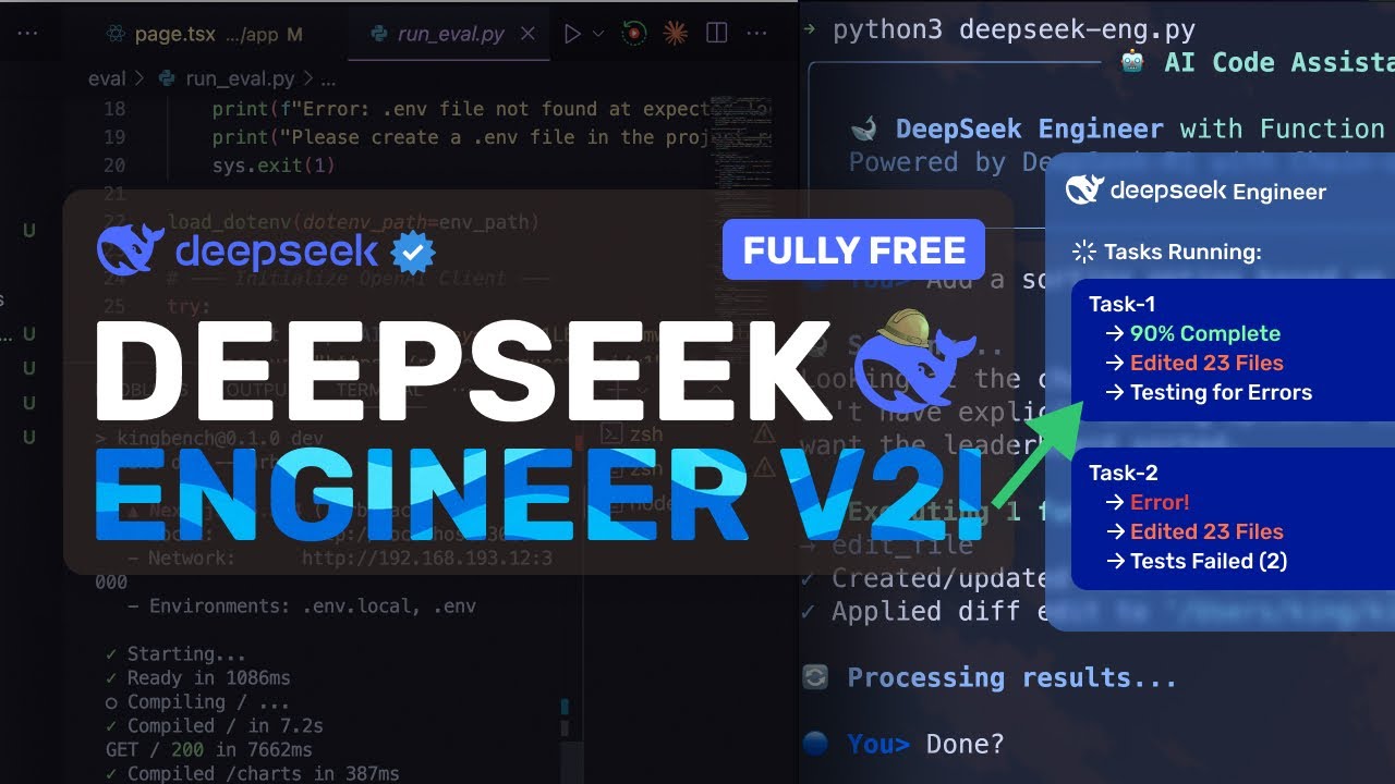 Deepseek Engineer V2: This LIGHT, FAST & Multi Agent FULLY FREE AI Coder is INSANE!