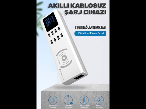 Sunshine SS-309WD Dijital Göstergeli QC 3.0 Kablosuz Hızlı Şarj Cihazı  | Microlux