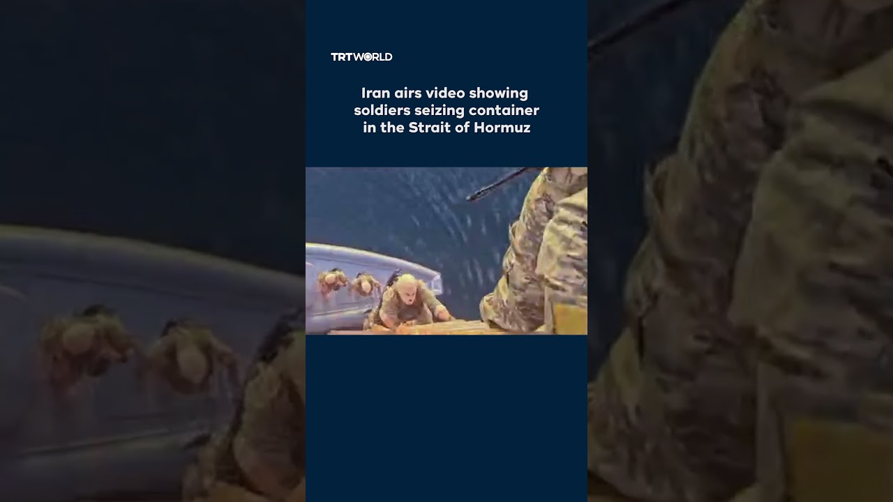 Video | Iran airs video showing soldiers seizing container