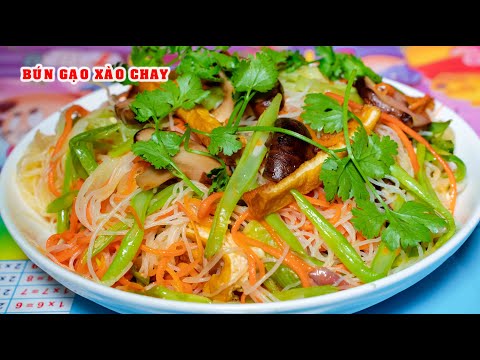 cách làm Món -  Bún Gạo Xào Chay