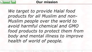 HonestFood Presentation (Reliable Halal product manufacturing partner in China)