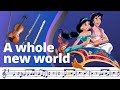 A Whole New World Aladdin Playback Partitura Violino Flauta