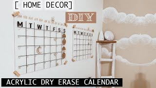 DIY Floating Acrylic Dry Erase Wall Calendar