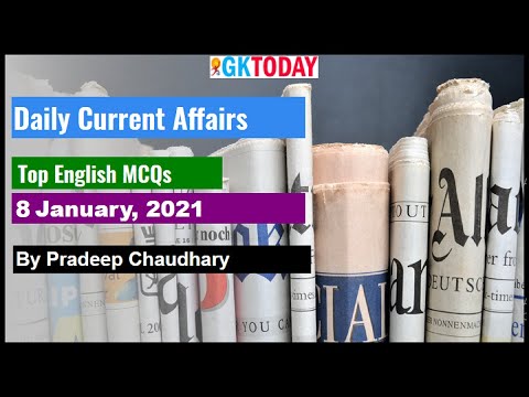 8 January 2021 Current Affairs |  Current Affairs Today |  Daily Current Affairs 2021 in English