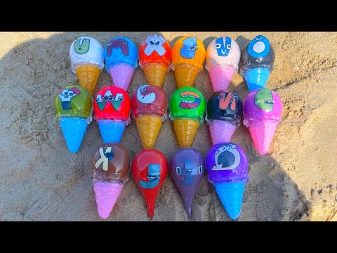 Alphabet Lore - Looking For Alphabet A-Z  With Cream color box clay on the Beach ! Satisfying Video