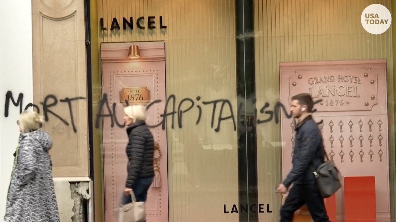 France protests aftermath shows graffiti, looted stores, burned cars and more in Paris, Lyon, Lille