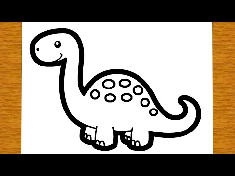 COMMENT DESSINER UN DINOSAURE MIGNON| Dessins faciles