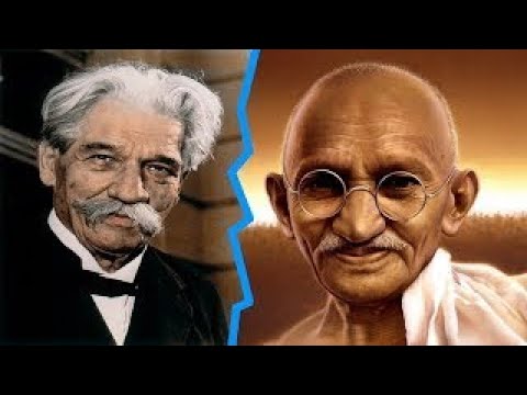 Albert Schweitzer und Mahatma Gandhi Große Leute in der Geschichte