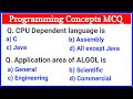 Programming Concepts MCQs Questions and Answers