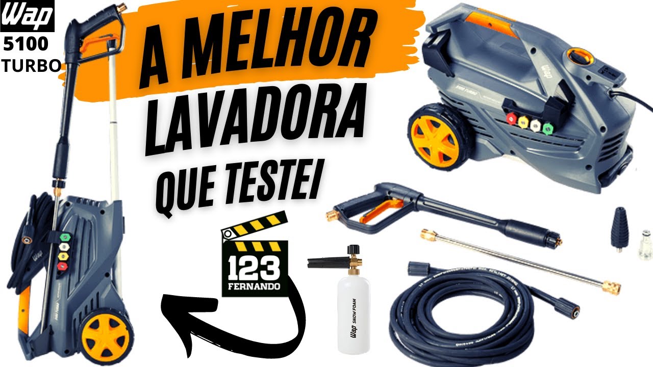LAVADORA ALTA PRESSÃO, PROFISSIONAL WAP 5100 TURBO 2500W COM DUAS MANGUEIRAS E MOTOR DE INDUÇÃO.