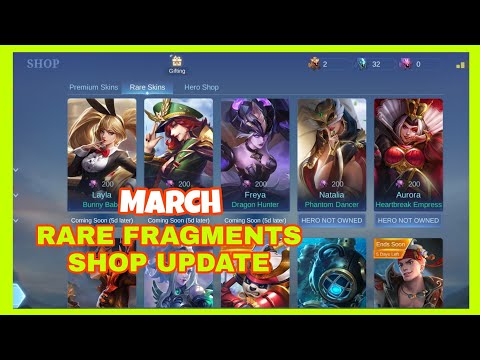 MARCH RARE FRAGMENT SHOP UPDATE! MOBILE LEGENDS BANG BANG