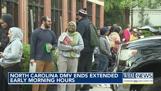 North Carolina DMV ends extended early morning hours