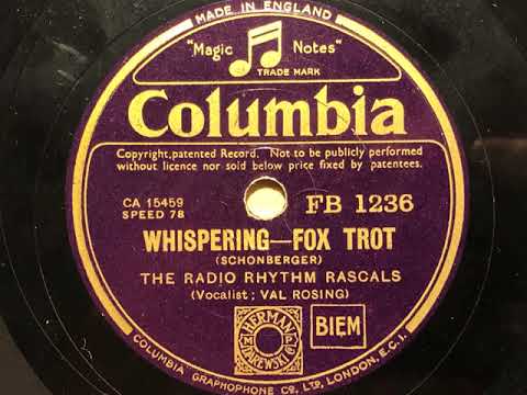 Whispering - Radio Rhythm Rascals (Val Rosing's Swing Stars) - Columbia FB 1236