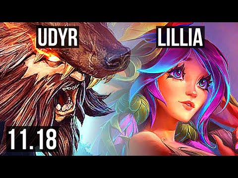 UDYR vs LILLIA (JUNGLE) | 7 solo kills, 1.9M mastery, 15/3/12, Legendary | NA Grandmaster | v11.18