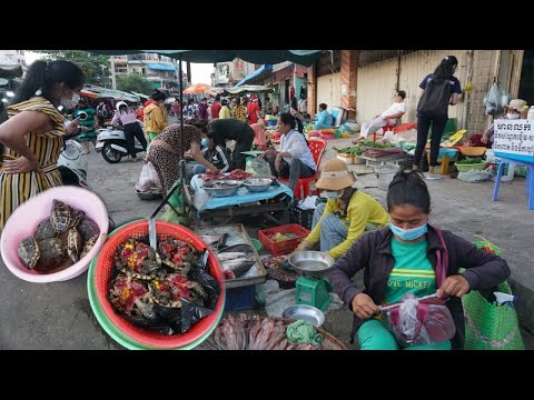 Evening Daily LifeStyle Of Vendors @Kandal Market - Evening Street Food Market Scene in Town