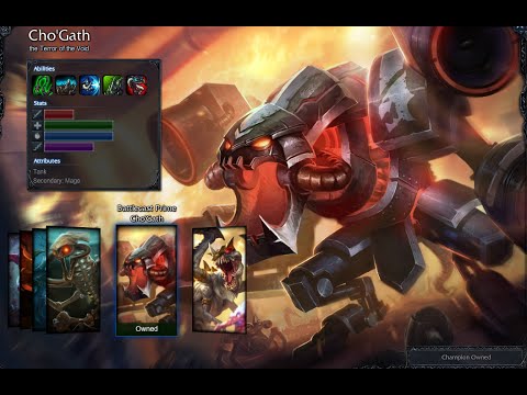 Battlecast Prime Cho'Gath Skin Spotlight Gameplay 1080p HD