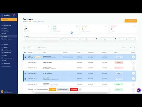 Tutoriel vidéo : Actions groupées — Formation FacturesPro