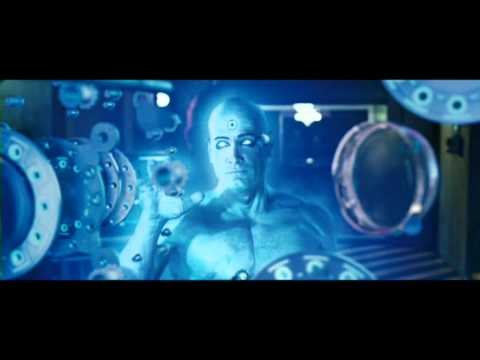 Dr Manhattan working on the reactor.