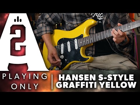 Hansen Guitars S-Style Electric Guitar in Graffiti Yellow - Playing Only