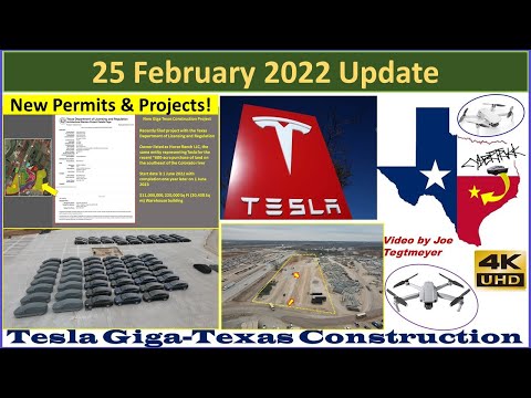 Tesla Gigafactory Texas 25 February 2022 Cyber Truck & Model Y Factory Construction Update (2:00 PM)