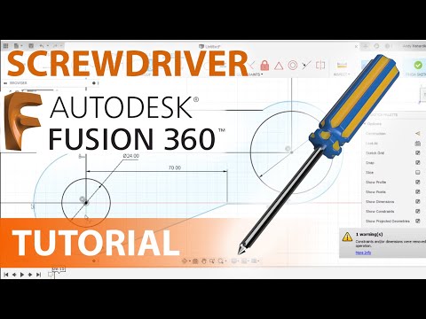 Fusion 360 tutorial : Screwdriver 3d modeling