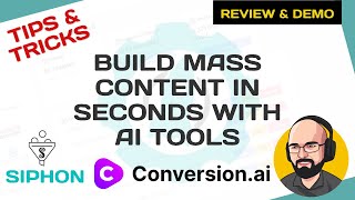 [WEBINAR] Tips &amp; Tricks for Conversion.ai and Siphon (Review &amp; Demo)