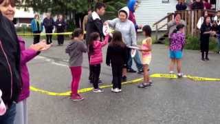 preview picture of video 'Kvai-Lynn's first race aboriginal day. Bella Bella, BC 2013'