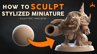 Miniature Timelapse - Sculpting Stylized Miniature Zbrush 2022