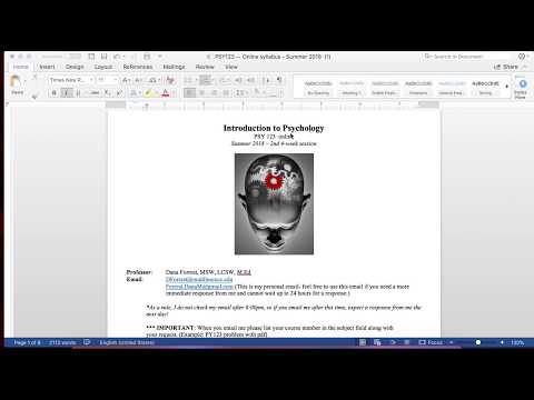 PSY 123 Summer 2018  SYLLABUS Overview