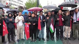 Boluda İsrail'in Küresel Sumud Filosu'na Saldırısı Protesto Edildi