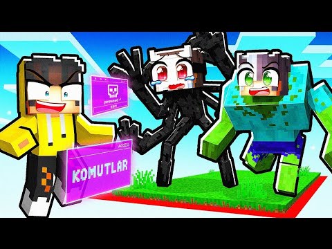 MUTANT Tek Bloğunda ADMİN KOMUTLARI ile Arkadaşlarımı Trolledim! 😂 | Minecraft