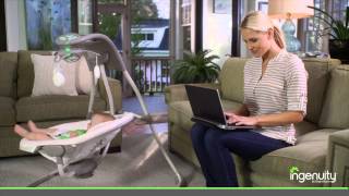 Bright Starts Houpačka velká s kolotočem a adaptérem InLight 0m+ Představení houpačky