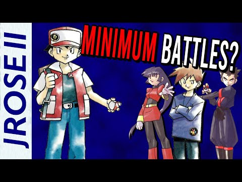 What are the LEAST amount of battles to beat Pokemon Red/Blue with NO ITEMS?