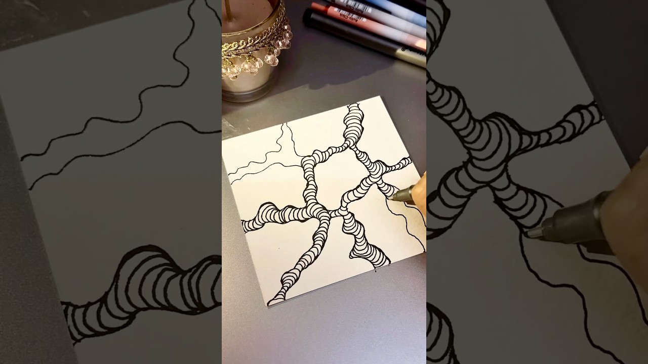 Easy zentangle art❤️ #art #zentangle #zentangleart #zentangleartforbeginners  #drawing #shorts