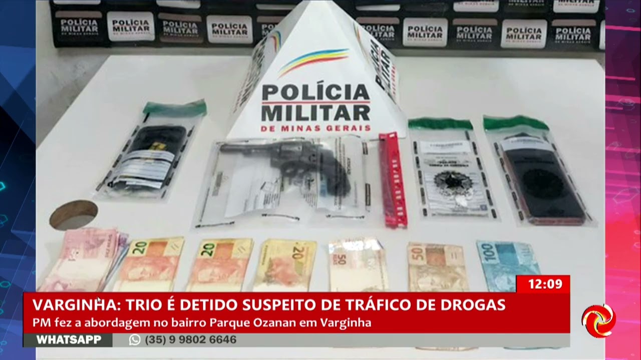 Trio é preso no tráfico de drogas em Varginha