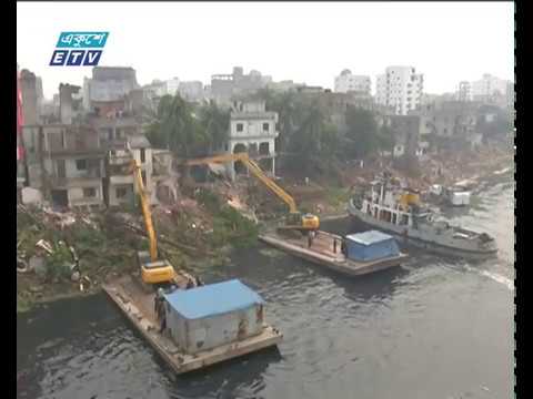 বুড়িগঙ্গার তীরে এক কিলোমিটার জুড়ে উচ্ছেদ অভিযান