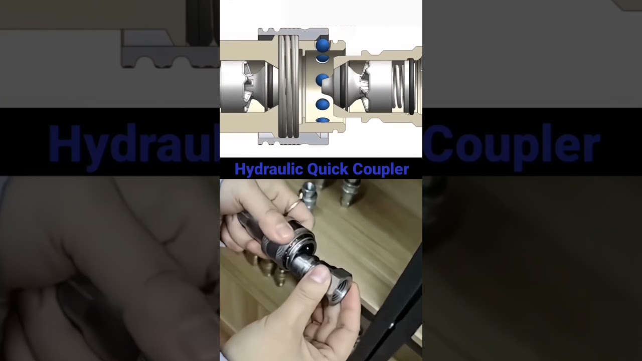 Hydraulic quick coupling fitting working principle mechanism #technology #machine #engineering #tech