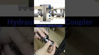 Hydraulic quick coupling fitting working principle mechanism #technology #machine #engineering #tech