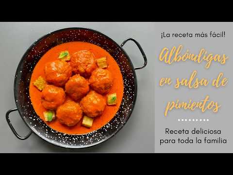 ALBÓNDIGAS EN SALSA DE PIMIENTOS del PIQUILLO🌶 Receta en OLLA LENTA🤤