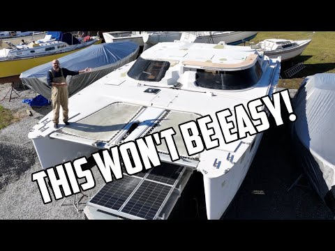 ⛵️ The new eyebrows for our hurricane-damaged catamaran won't be easy to make.  Ep 657