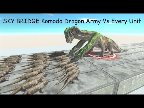 SKY BRIDGE Komodo Dragon Army Vs Every Unit ARBS |Animal Revolt Battle Simulator