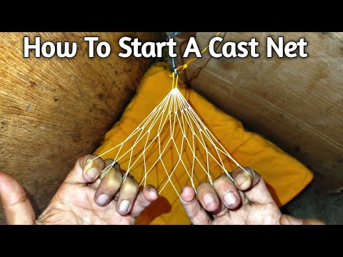 how to start a cast net | starting a cast net | fish net making
