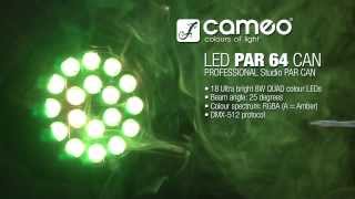 Cameo Light Studio PAR 64 CAN - 18 x 8W QUAD Colour LED PAR Can RGBA