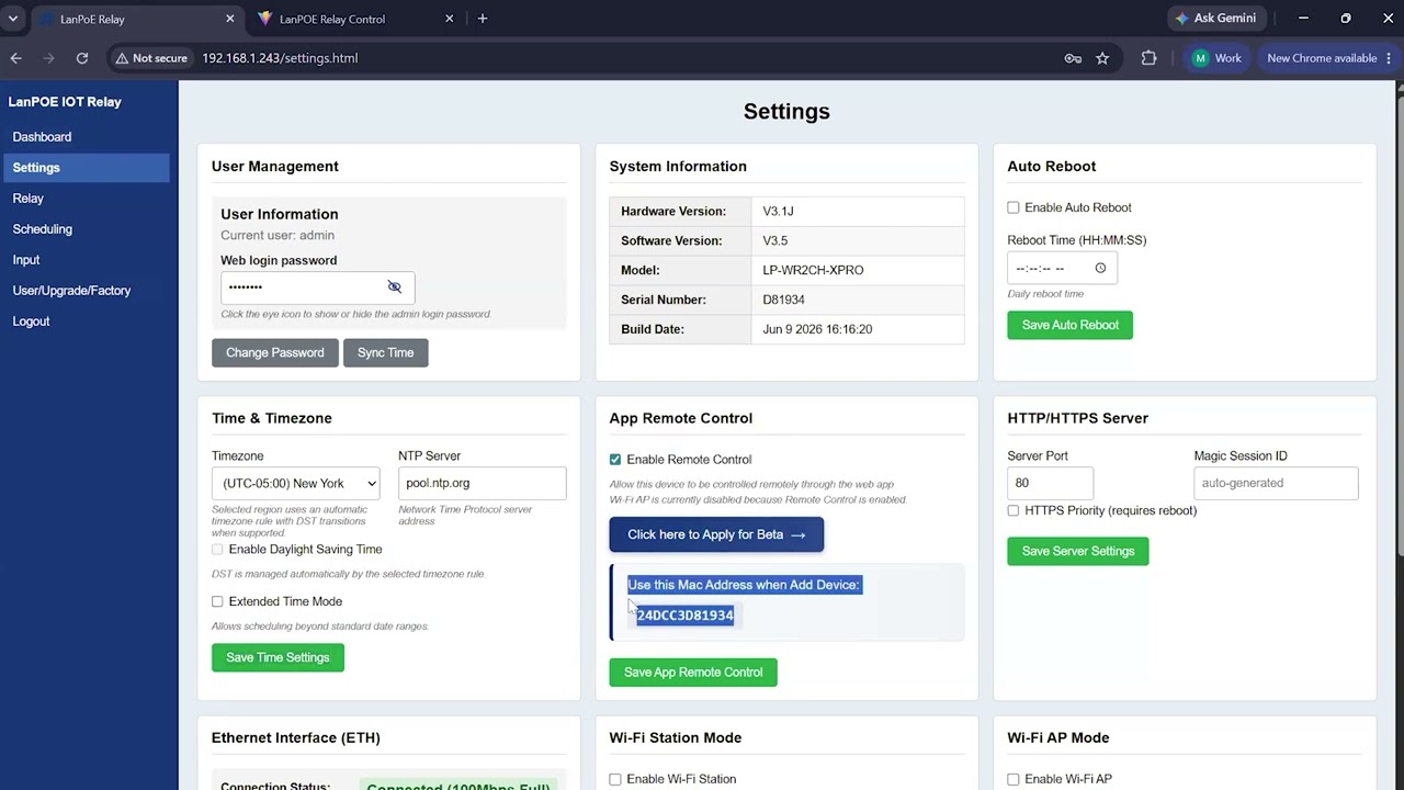 Web App Remote Control: Add Devices