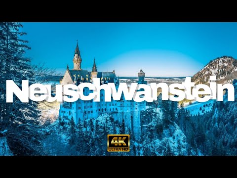 4k Neuschwanstein Castle  Drone - Flying over Neuschwanstein Castle in drone