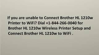 Connect Brother HL 1210w Printer to WiFi